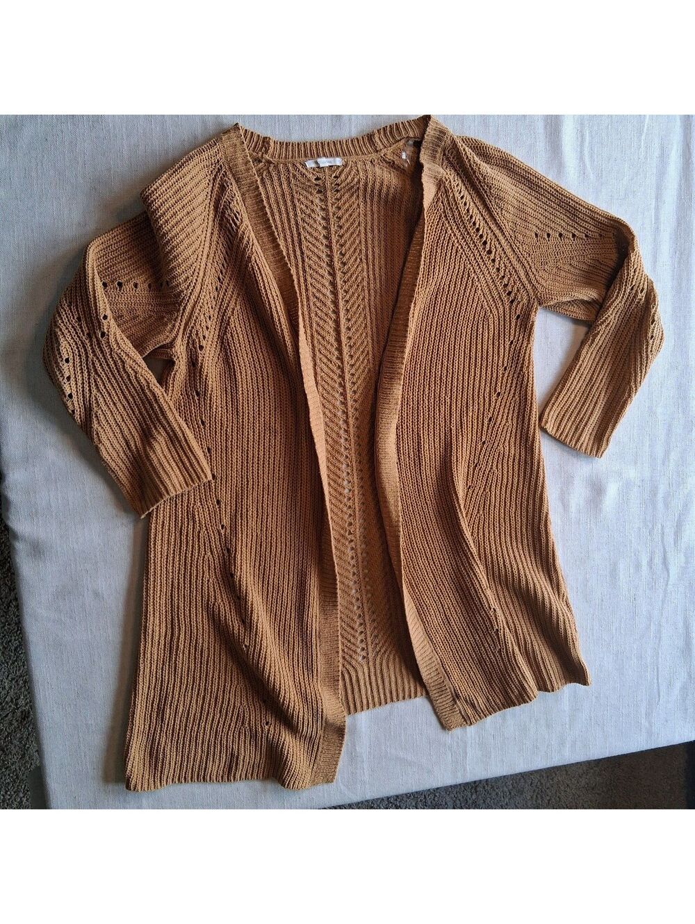 Tan ribbed knit sweater